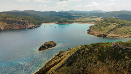 Obraz premium 4k drone aerial views of pristine beaches on the coast of Europe