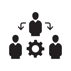 Coordinating people concept line icon. Simple element illustration. Coordinating people concept outline symbol design.