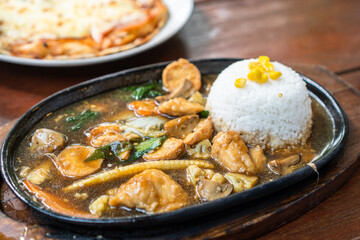 Homemade Stir Fry Vegetables along with other dishes