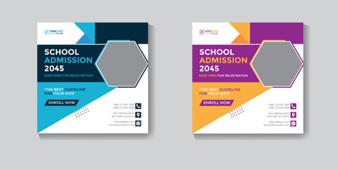 School admission social media post template