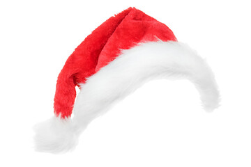 Red christmas hat template. Isolated png with transparency