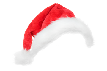 Red christmas hat template. Isolated png with transparency