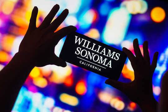 December 7, 2022, Brazil. In this photo illustration, the Williams Sonoma logo is displayed on a smartphone screen.
