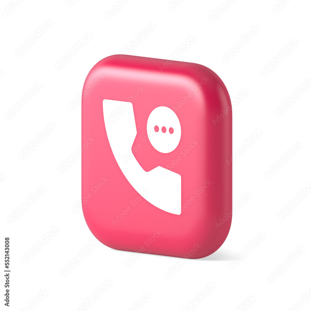 Poster phone consulting live chat emergency help assistance button web app design 3d realistic isometric ic