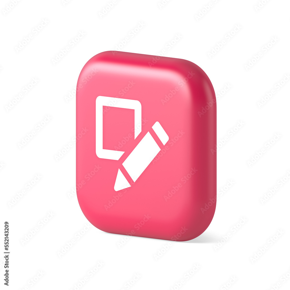 Aufkleber voting cell with pencil button bulletin check choosing form 3d realistic isometric icon
