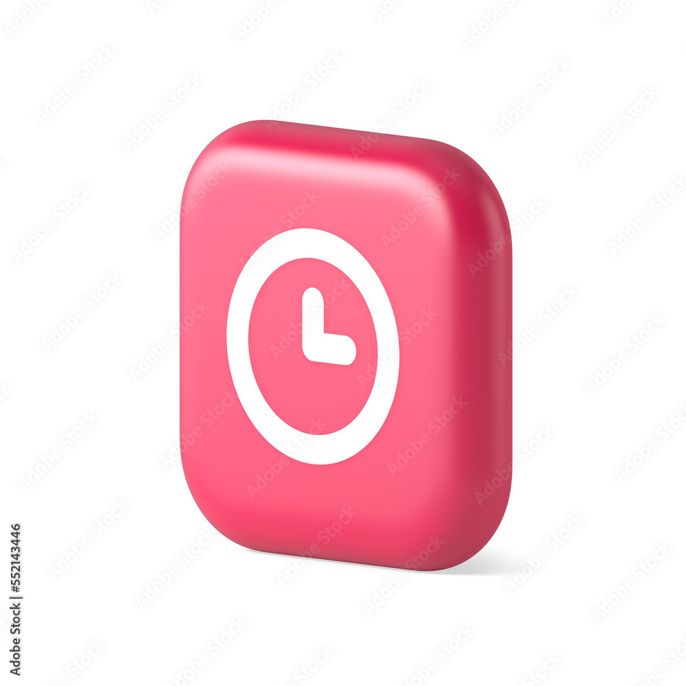 Aufkleber timer countdown deadline control button time management watch web app design 3d isometric icon