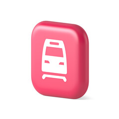 Train railway subway locomotive button rail passenger transportation travel 3d realistic isometric icon