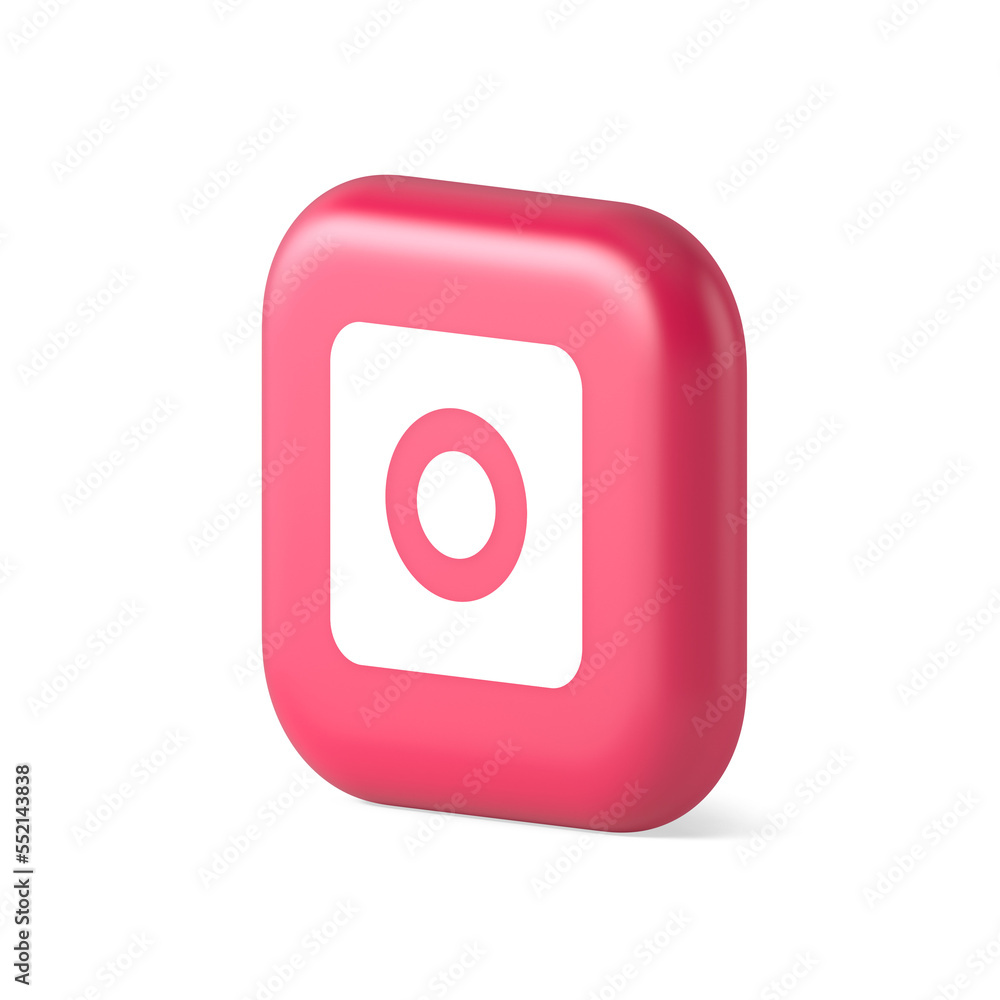 Poster camera photo video shooting button multimedia content creation web application 3d isometric icon