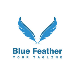 Vector logo design element on white background. Feather writing