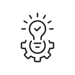 black bulb and gear like effective solution icon