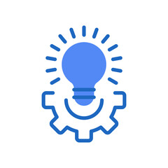 light bulb with blue gear like business efficacy