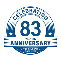 Fototapeta premium 83 years anniversary celebration design template. 83rd logo. Vector and illustrations.