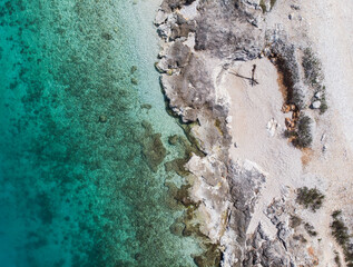 Crystal clear Adriatic sea on the island of Ciovo. Mediterranean as it once was.