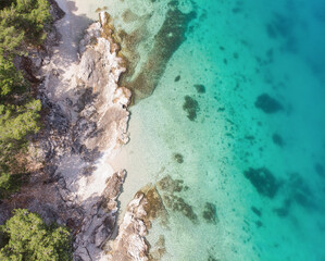 Crystal clear Adriatic sea on the island of Ciovo. Mediterranean as it once was.