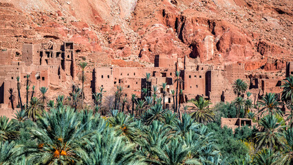 Ancient Kasbah near the city of Tinghir - a beautiful oasis on the Todra River in the Atlas...