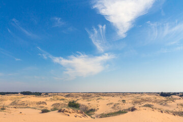 View of the Oleshkiv sands - the Ukrainian desert near the city of Kherson. Ukraine