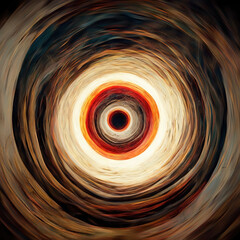 Vibrant winding vortex glowing and zooming time travel glowing circle. Time travel concept.