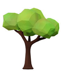Tree low poly. 3d rendering.