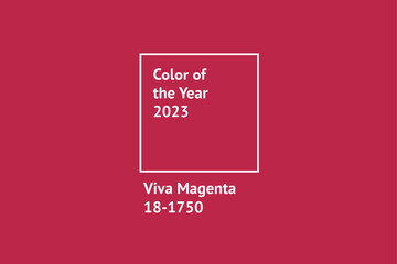 Color of the year 2023 Viva Magenta. Magenta background with text color of the year 2023