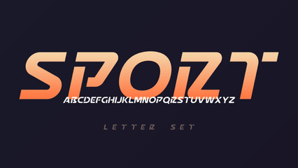 Vector modern sans serif font, uppercase letter set, alphabet, typography