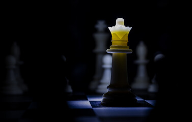 A chessboard with its pieces
