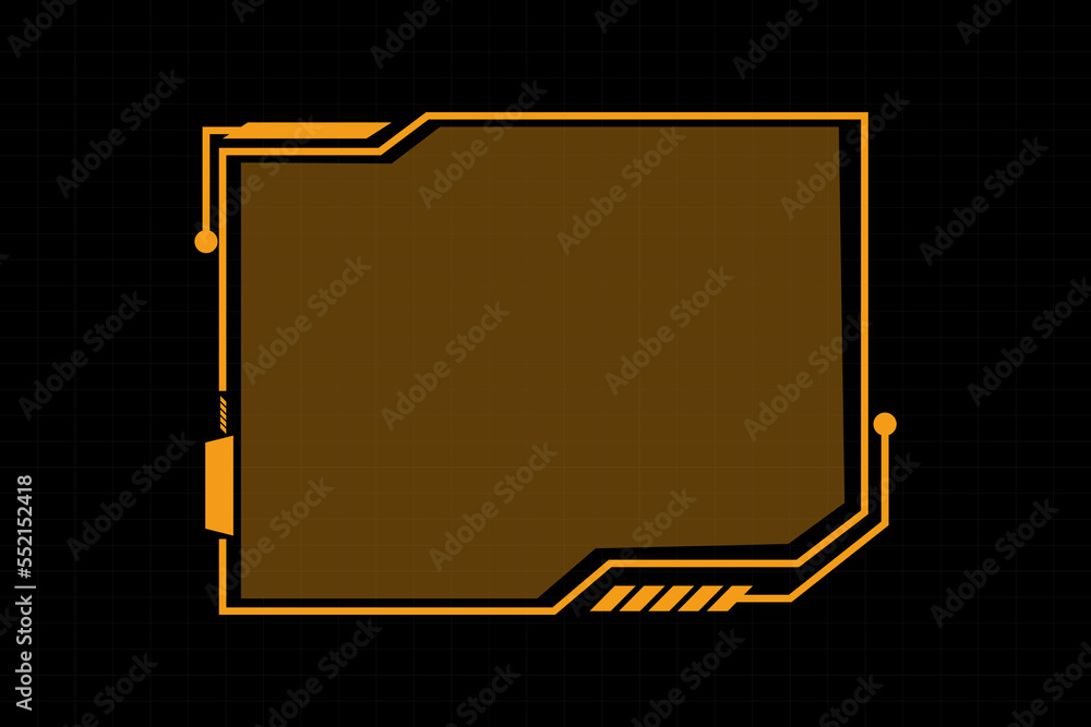Poster abstract futuristic background of glowing technology sci fi frame hud ui