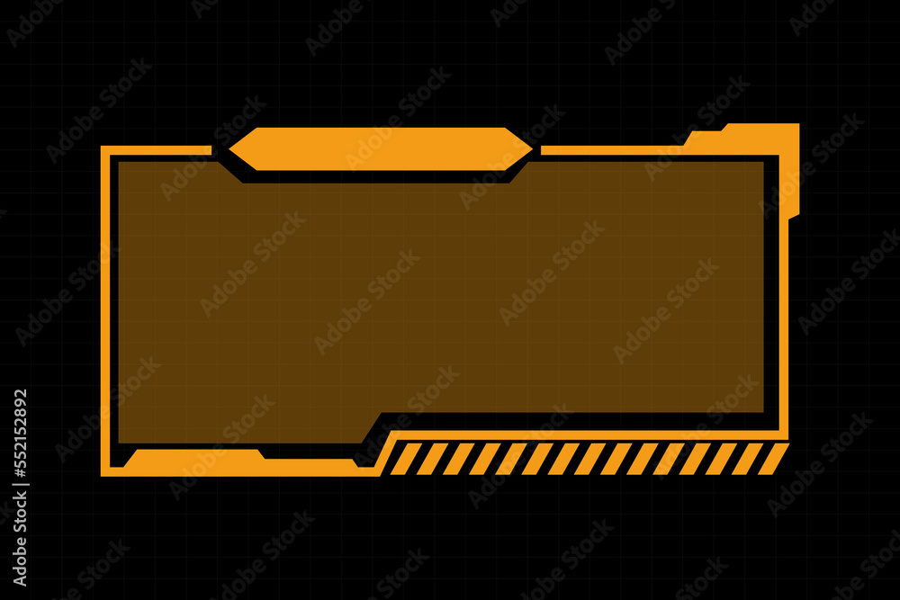 Poster abstract futuristic background of glowing technology sci fi frame hud ui