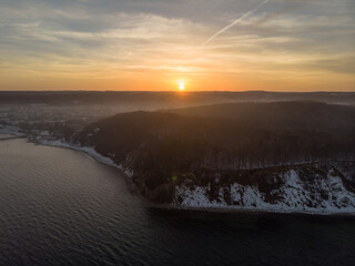 Fototapeta premium sunset over the sea gdynia city