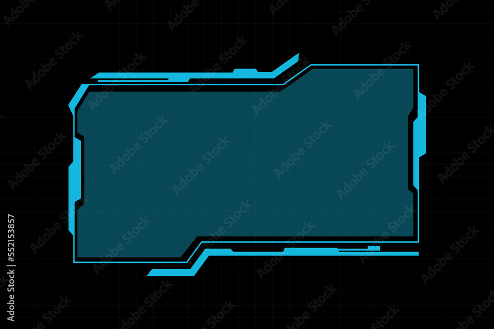 Poster abstract futuristic background of glowing technology sci fi frame hud ui