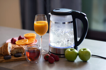 electric kettle on non isolated background