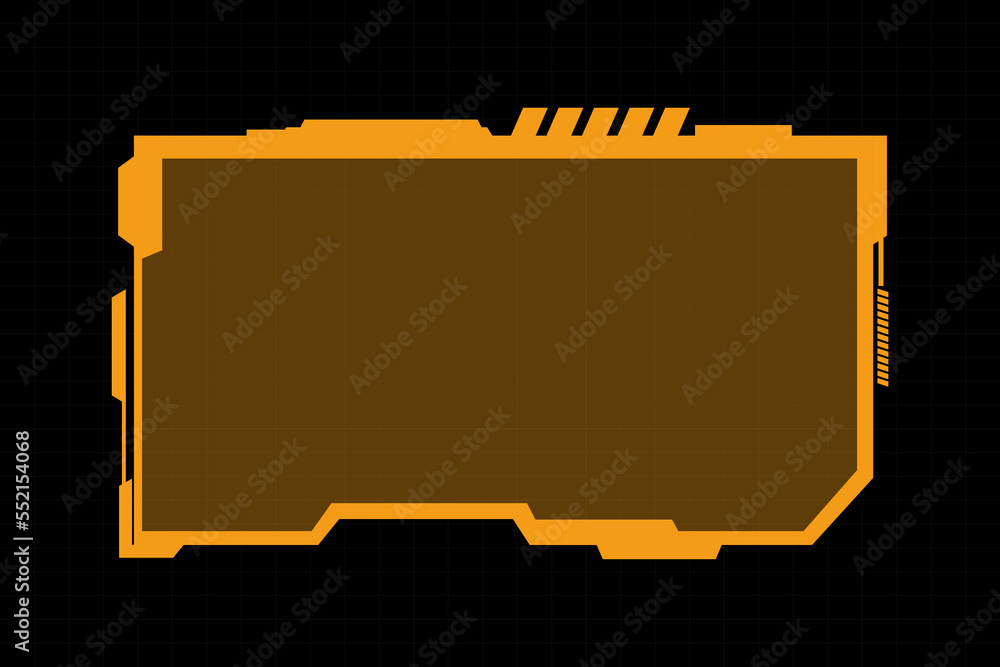 Poster abstract futuristic background of glowing technology sci fi frame hud ui