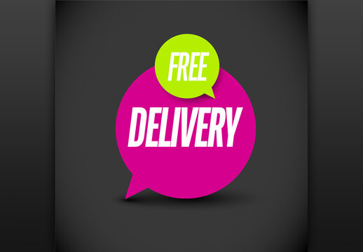 Free pink and green delivery shipping label tag sticker
