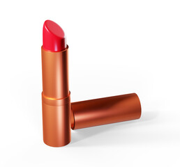 3d rendering five shades of lipstick with space for text