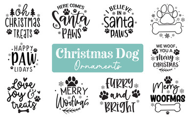 Christmas Dog Ornaments SVG Bundle