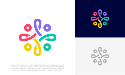 Fototapeta na wymiar Community people, social community, human family logo abstract design vector