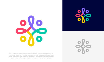 Community people, social community, human family logo abstract design vector