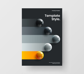 Amazing 3D spheres corporate brochure concept. Vivid presentation vector design illustration.