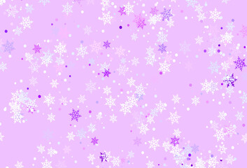 Light Blue, Red vector texture with colored snowflakes.