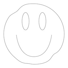 Blurred Happy Smiley face with bold fineline contours (2)