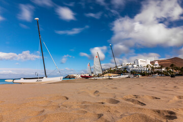 boats on the beach of Morro Jable - Fuerteventura - Canary Island