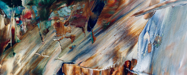 Color texture. Hand drawn oil painting on canvas. Abstract art background. Modern, contemporary art. Colorful canvas. Wall decor background	
