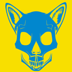 cat skeleton shirt print blue, hand drawn vector picture