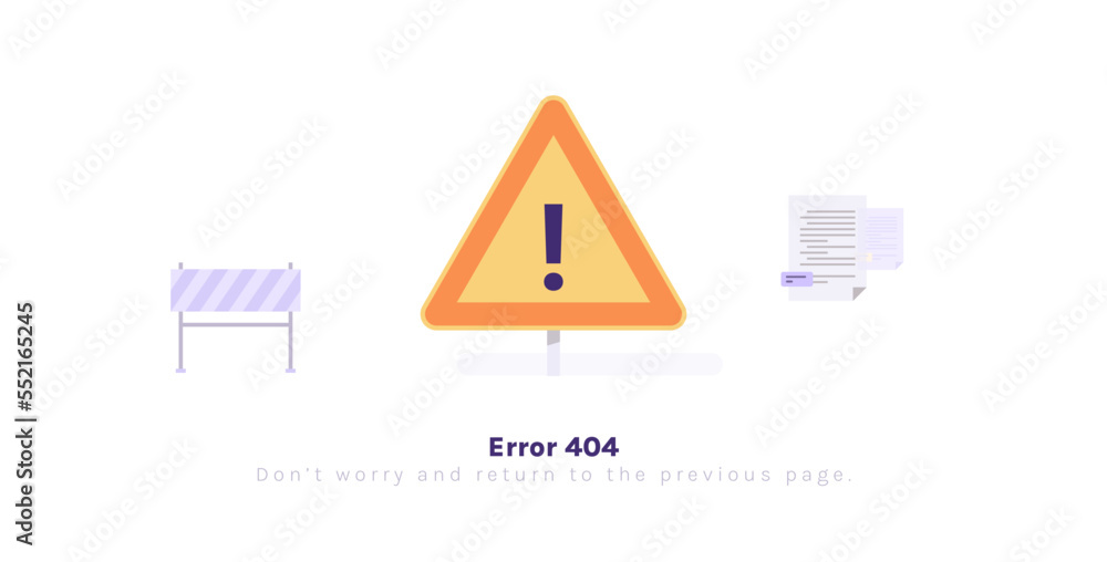 Poster error 404 page not found and system error, broken page, disconnet page for website concept flat vect