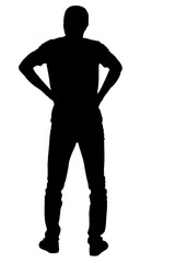 Obraz premium full portrait of man on back pain