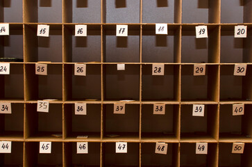 Сells with numbers. Сells for storing keys