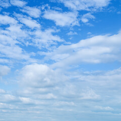 Blue sky with beautiful white clouds.