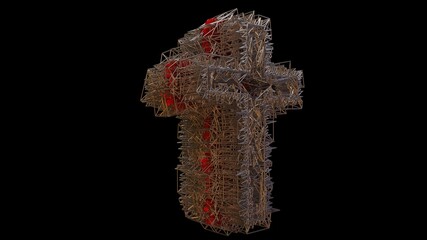 A 3D Illustration of the Christian cross. Artists, Designers, Pattern Makers, and Modelers must take a very close look of this extremely detailed mesh or lattice to craft a version of their own.