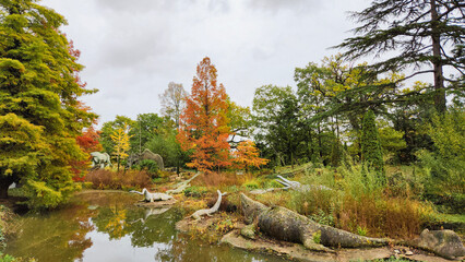 Dinosaurs in the park