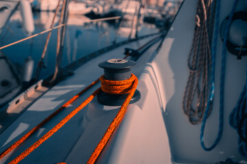 sheets, halyards and ropes of a sailboat that invites us to imagine infinite voyages full of...