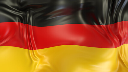 Germany flag with reflections. Country. 3d render illustration